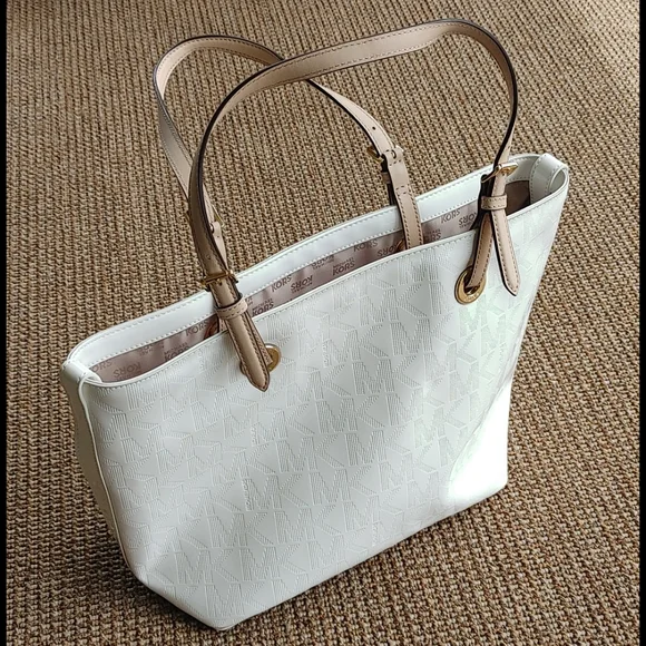 Michael Kors White Patent and Tan Tote Bag - Picture 7 of 7